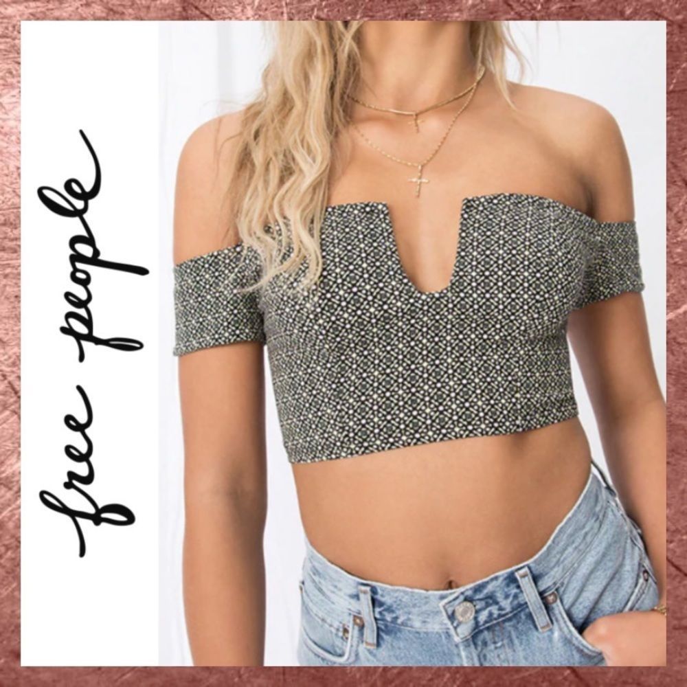NEW Free People Lucky Now Cropped Blouse Medium M